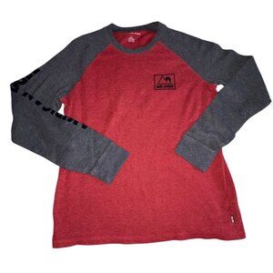 American Eagle Mens Waffle Knit Shirt-Red/Gray-Size Large-GUC